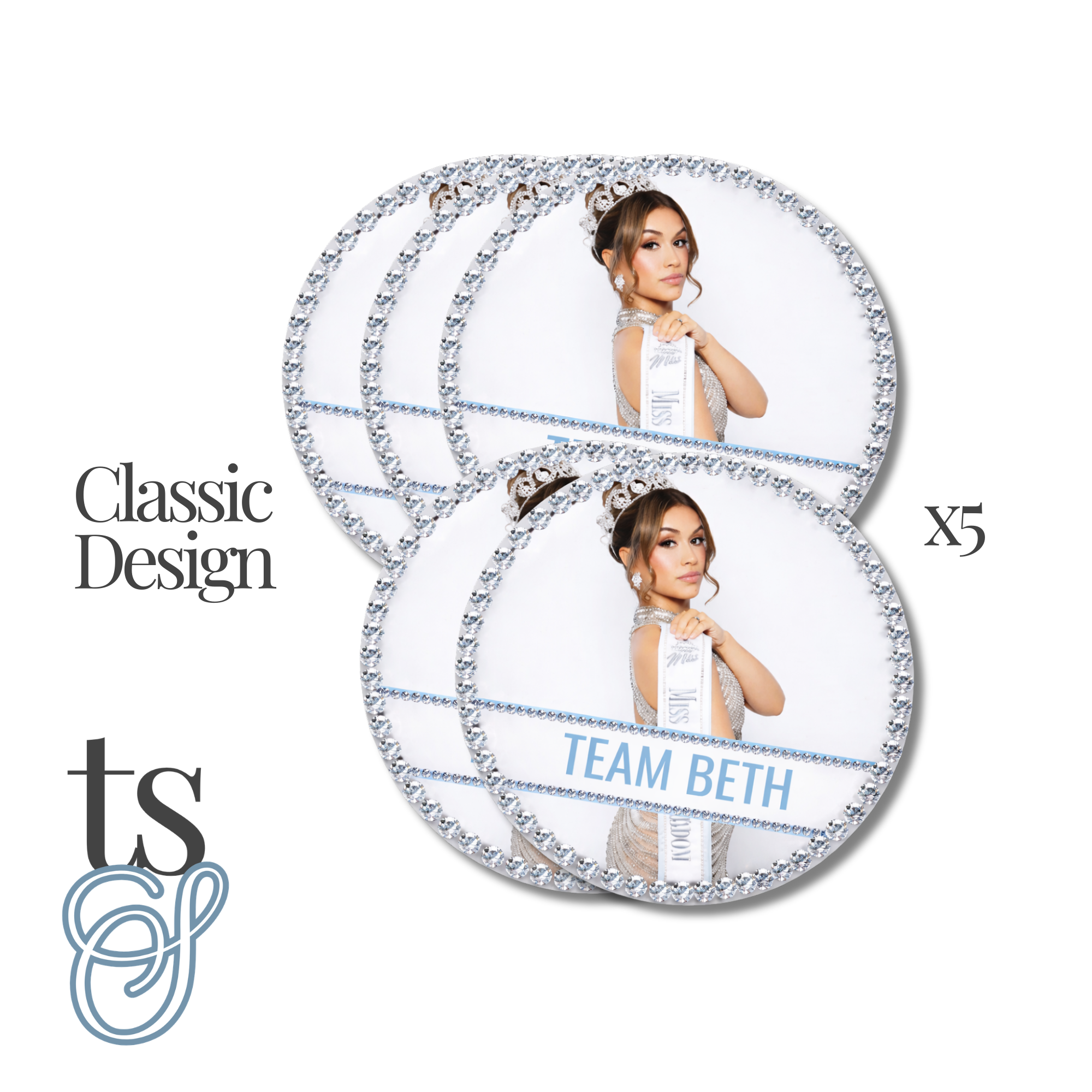 Custom Badge (Pack Of 5) - Classic Sash or Deluxe Design Print