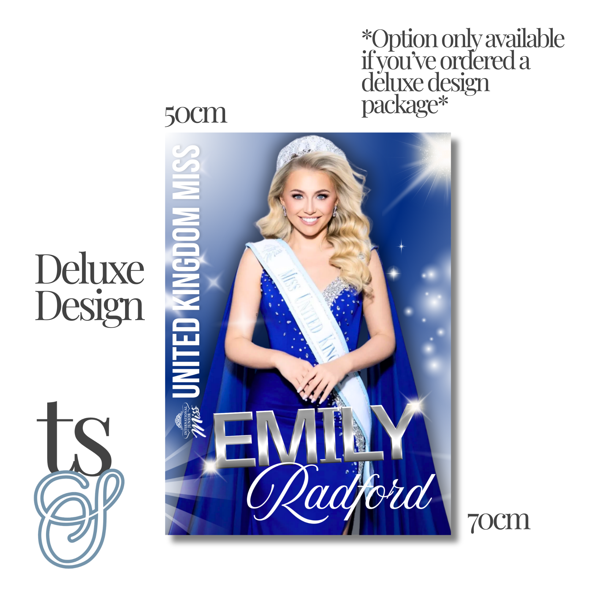 High Quality Poster (50cmx70cm) - Classic Sash or Deluxe Design Print